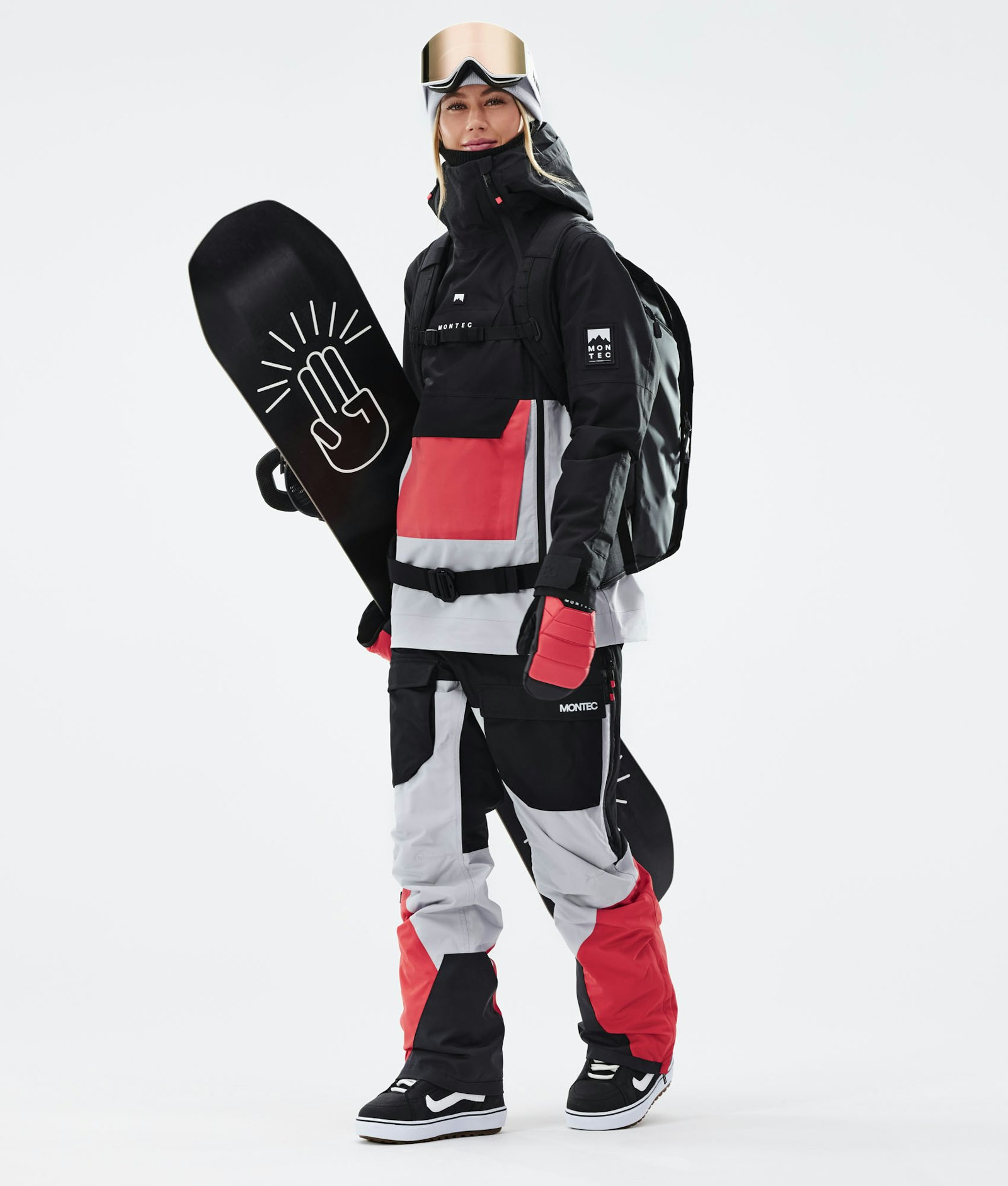 Montec Doom W 2021 Snowboardjakke Dame Black/Coral/Light Grey