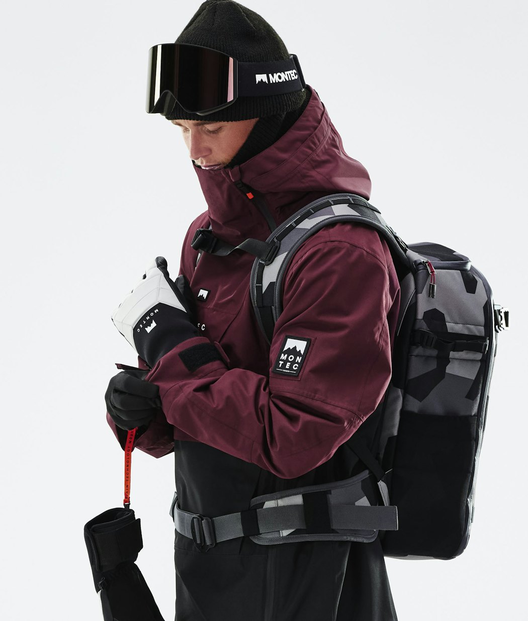 Montec Doom 2021 Men's Snowboard Jacket Burgundy/Black