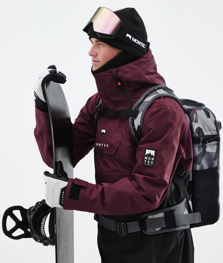 Doom 2021 Snowboard Jacket Men Burgundy/Black Renewed