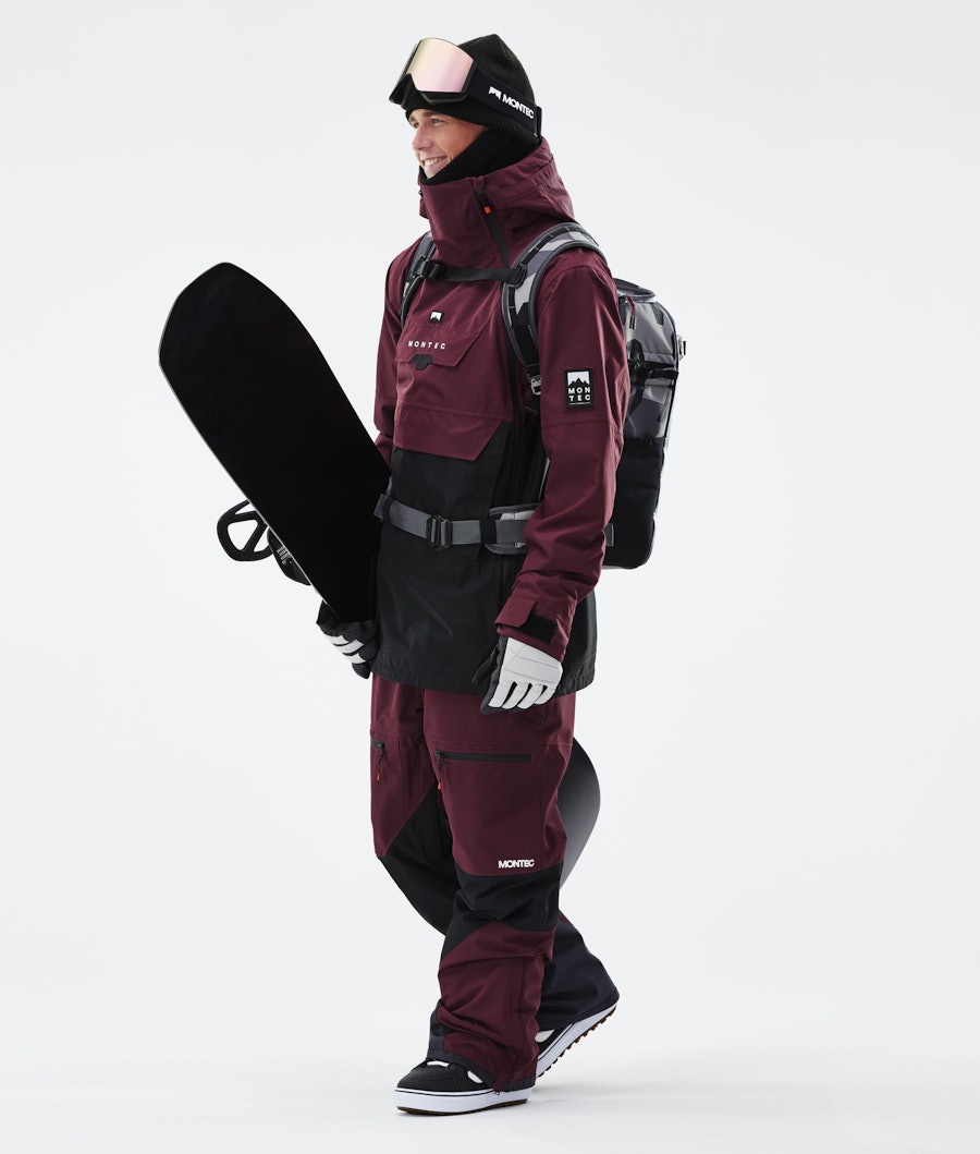 Doom 2021 Snowboard Jacket Men Burgundy/Black Renewed