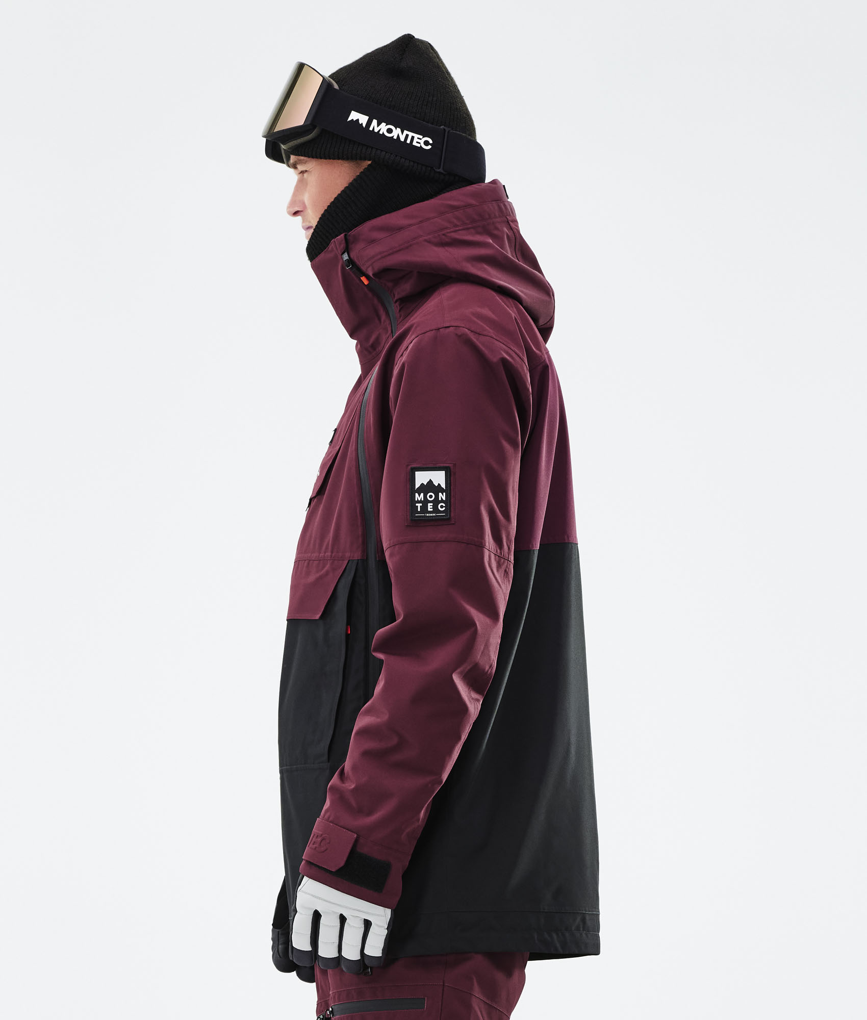 mens burgundy ski jacket