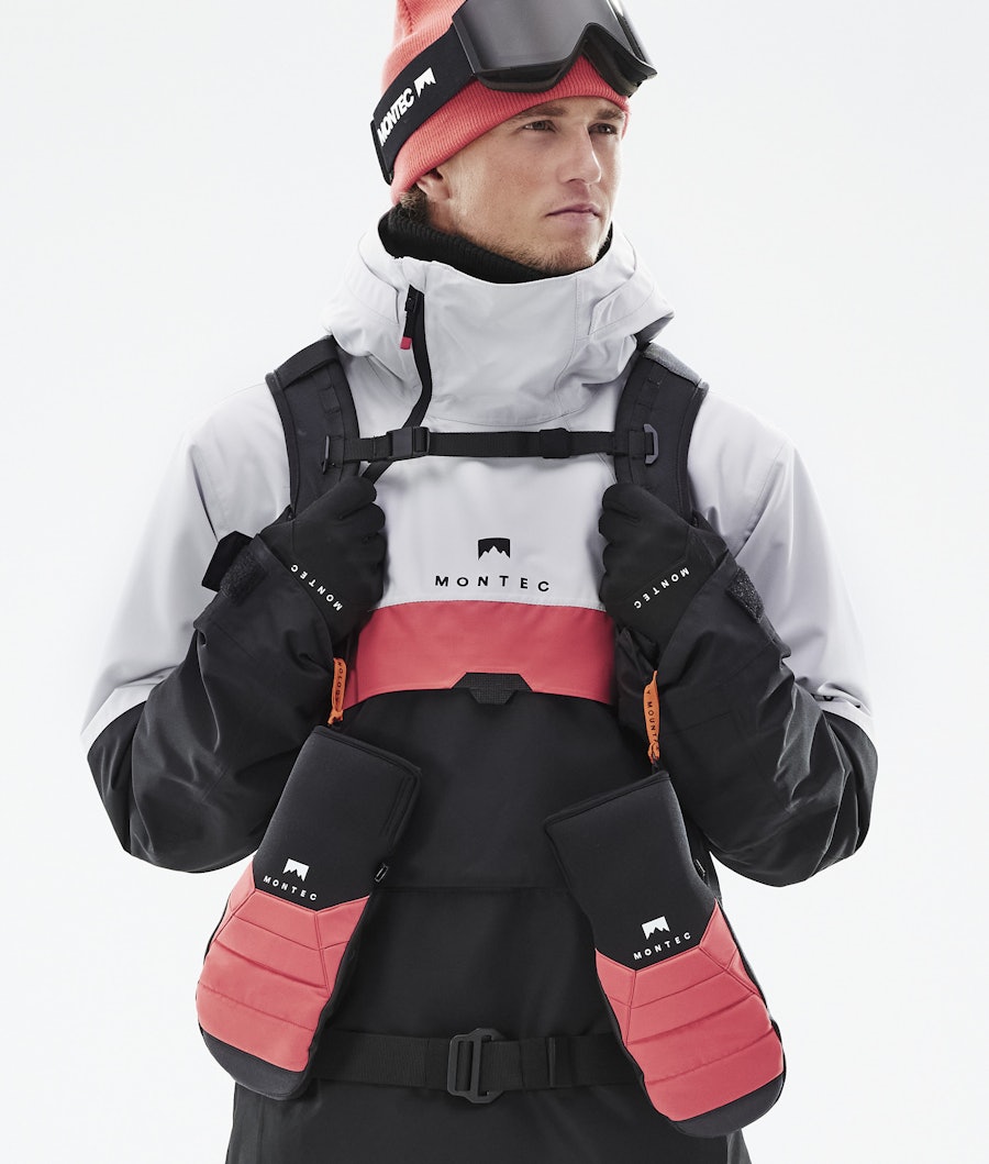 Montec Dune 2021 Men's Snowboard Jacket Light Grey/Coral/Black