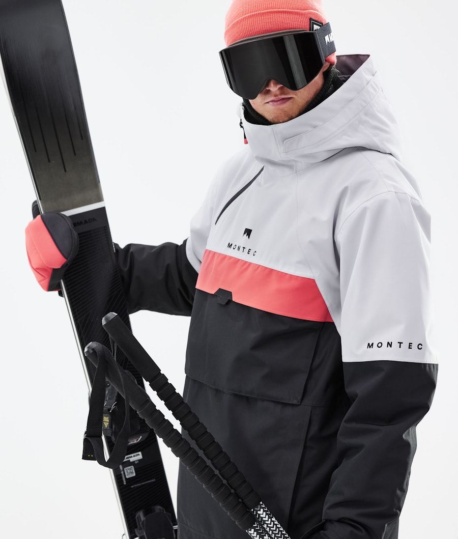 Montec Dune 2021 Men's Ski Jacket Light Grey/Coral/Black