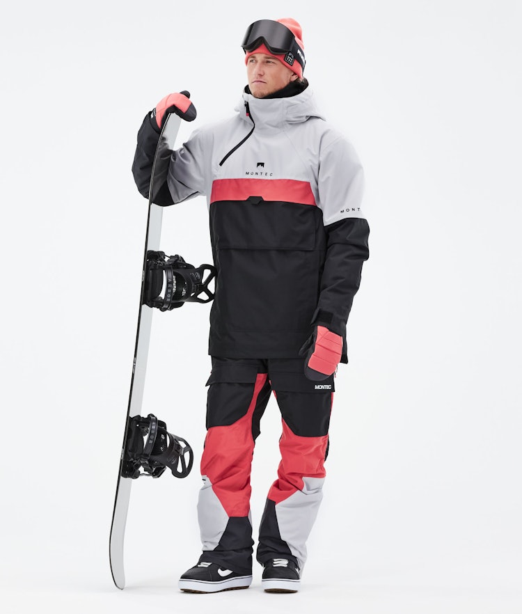 Montec Dune 2021 Veste Snowboard Homme Light Grey/Coral/Black