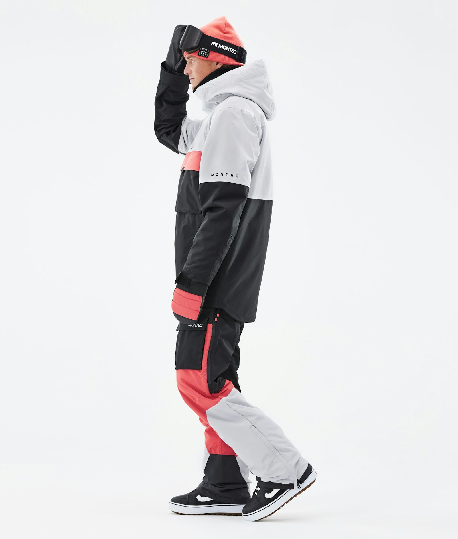 Dune 2021 Snowboard Jacket Men Light Grey/Coral/Black