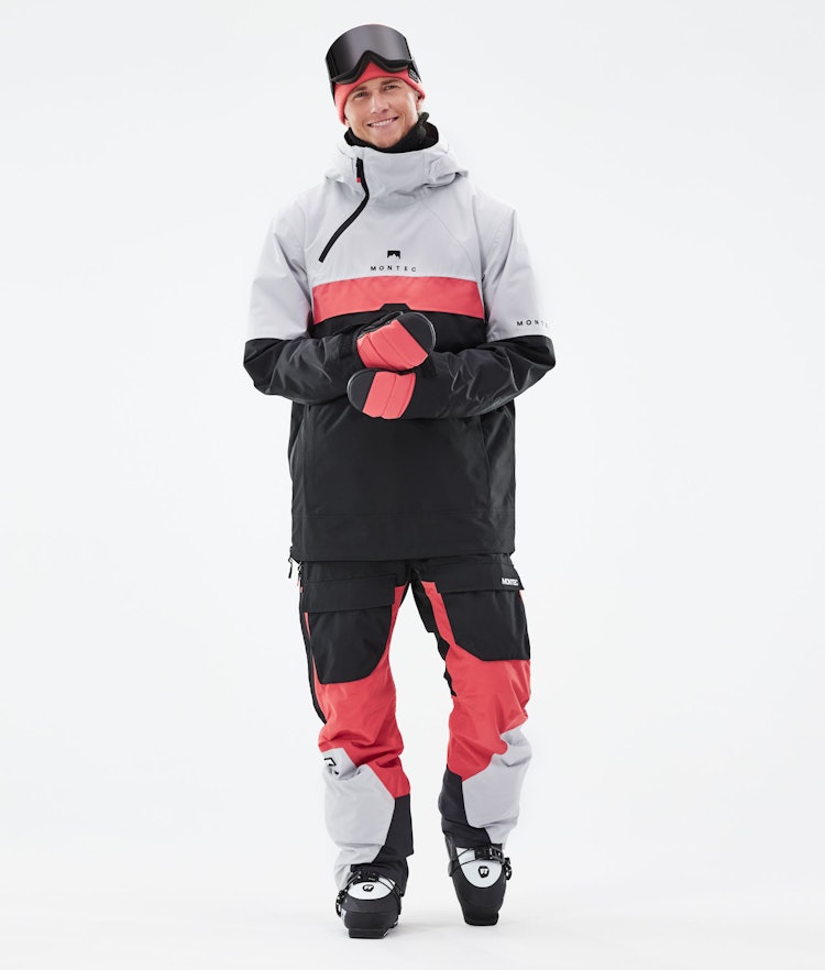 Montec Dune 2021 Ski Jacket Men Light Grey/Coral/Black, Image 7 of 10