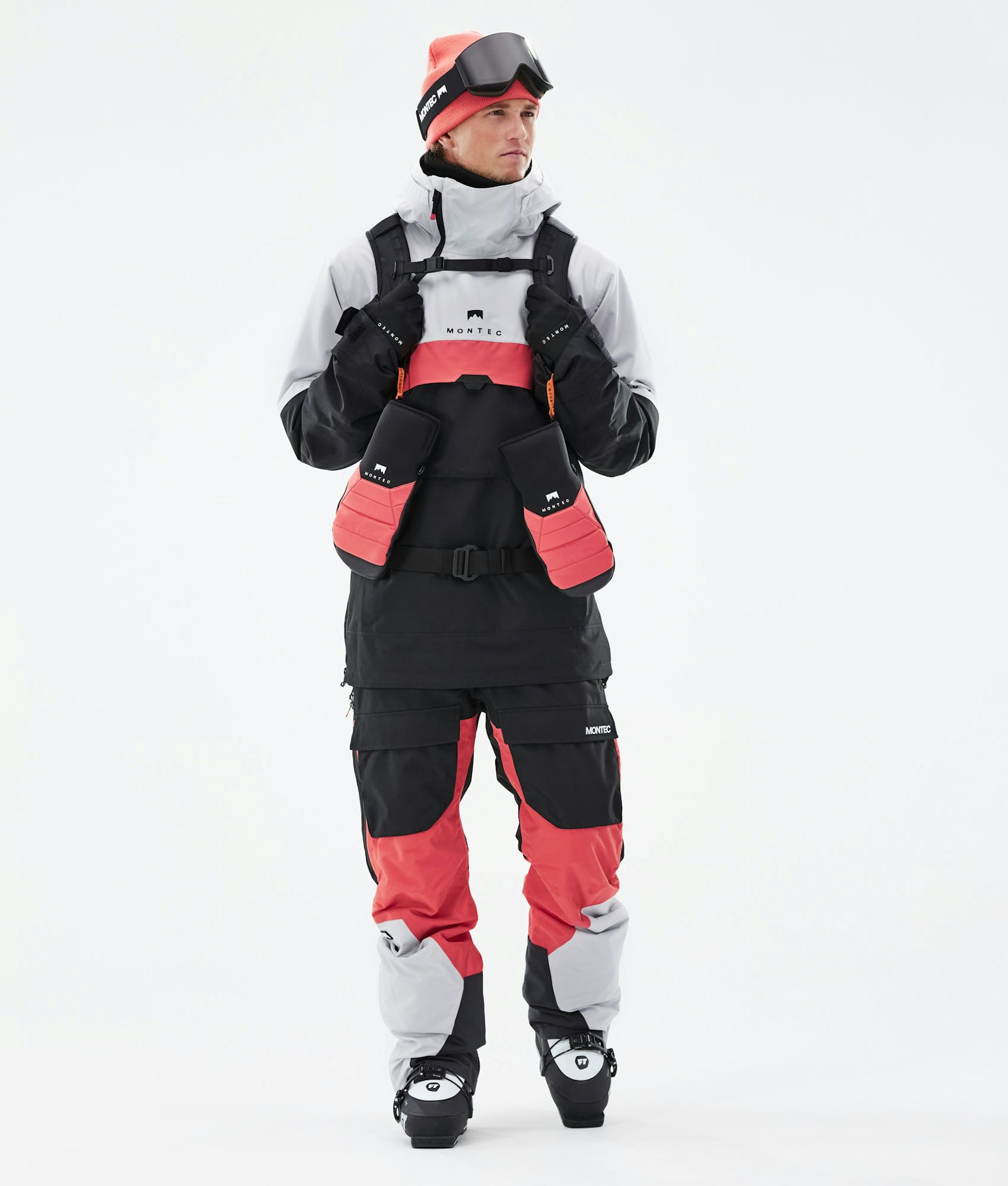 Dune 2021 Ski jas Heren Light Grey/Coral/Black