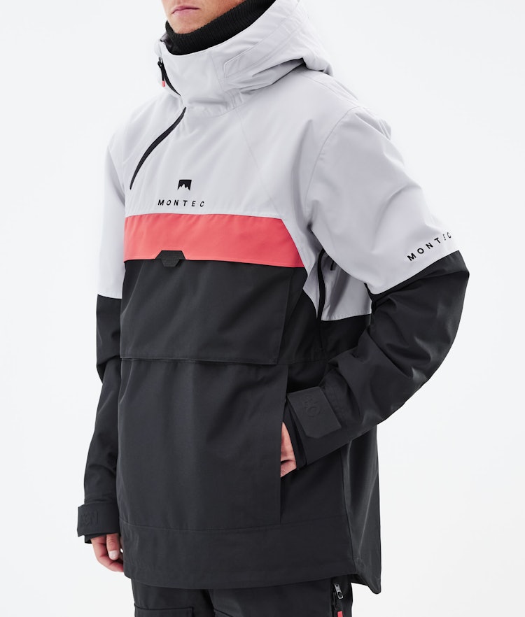 Montec Dune 2021 Ski Jacket Men Light Grey/Coral/Black, Image 9 of 10