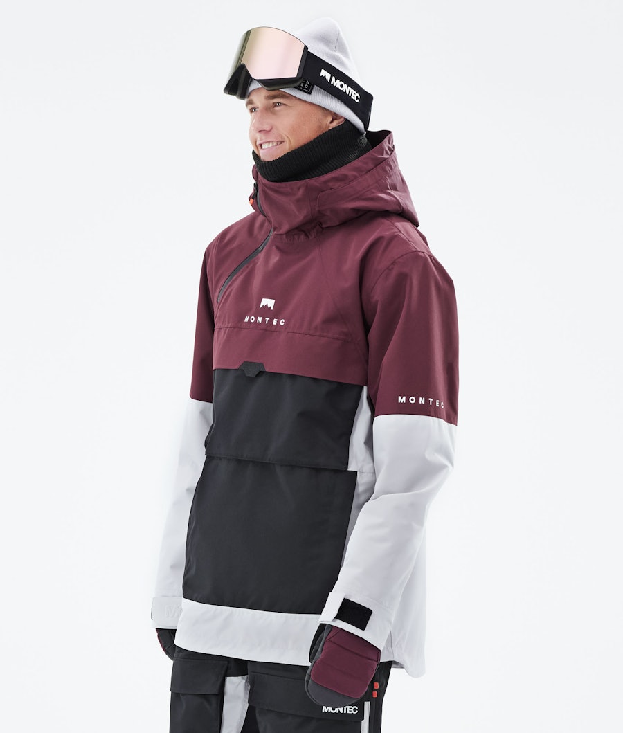 Dune 2021 Snowboard Jacket Men Burgundy/Black/Light Grey Renewed