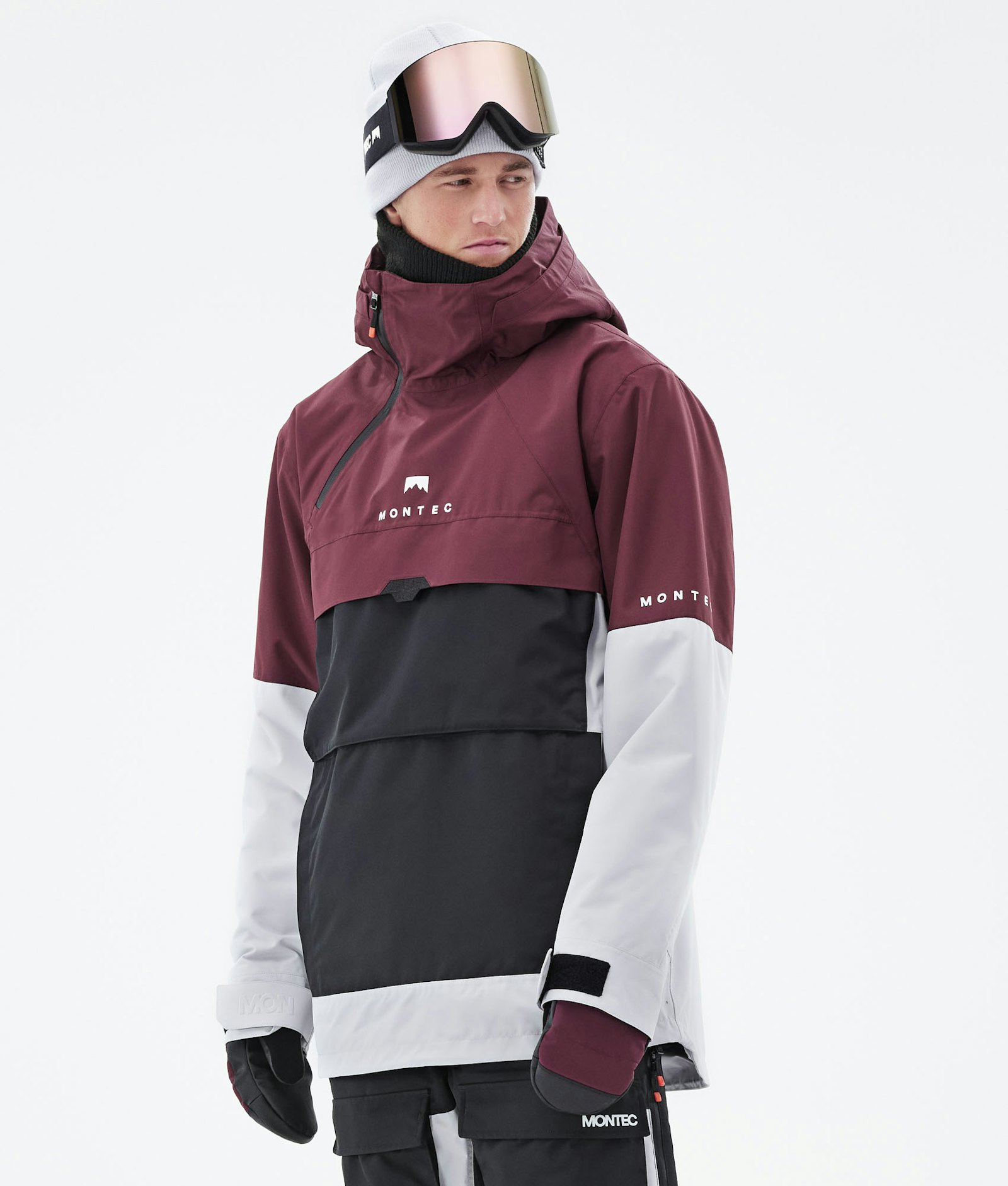 Dune 2021 Ski Jacket Men Burgundy/Black/Light Grey