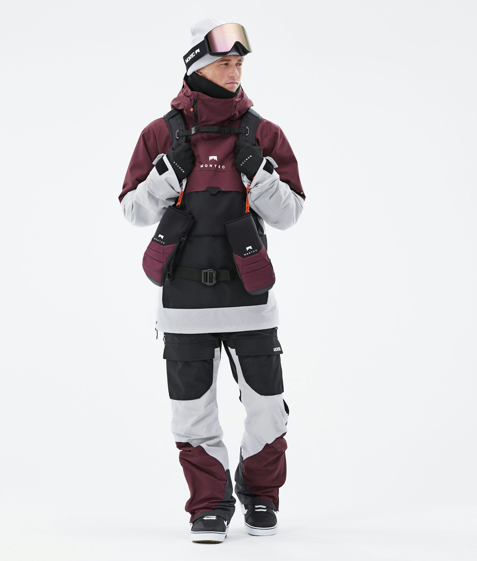 Montec Dune 2021 Snowboard Jacket Men Burgundy/Black/Light Grey