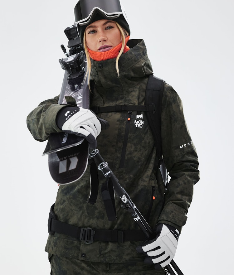 Montec Fawk W 2021 Ski Jacket Women Olive Green Tiedye, Image 3 of 12