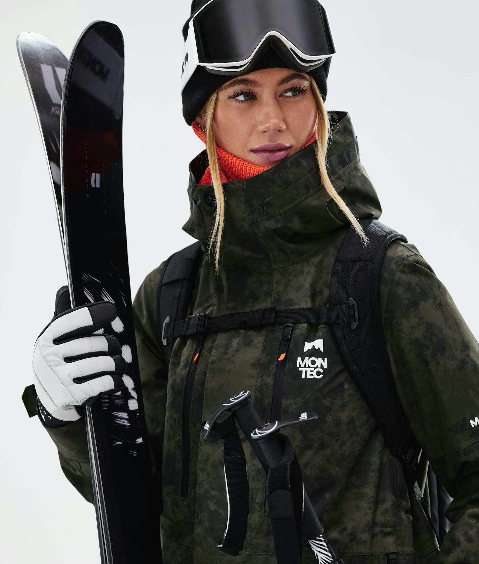 Fawk W 2021 Ski jas Dames Olive Green Tiedye