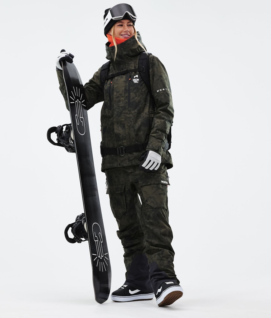 Fawk W 2021 Snowboard Jacket Women Olive Green Tiedye