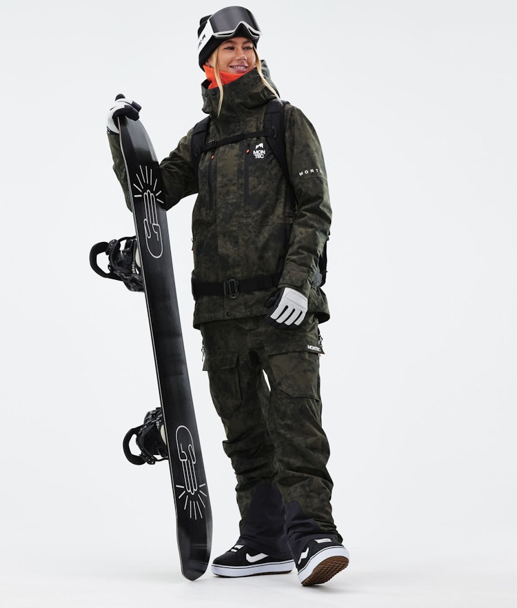 Montec Fawk W 2021 Snowboard jas Dames Olive Green Tiedye