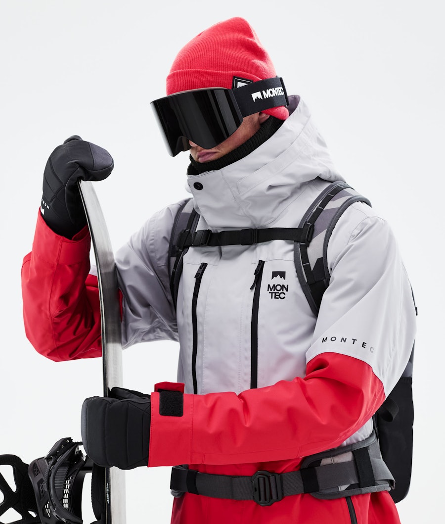 Montec Fawk Snowboard Jacket Light Grey/Red
