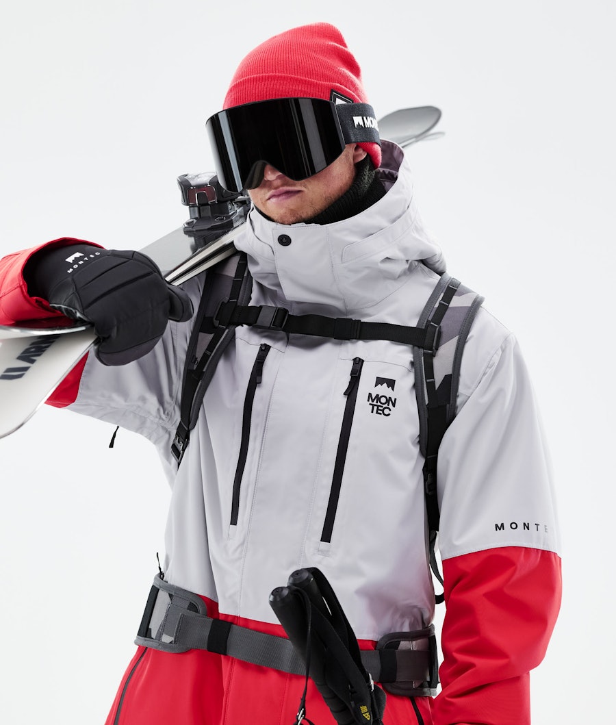 Montec Fawk 2021 Men's Ski Jacket Light Grey/Red