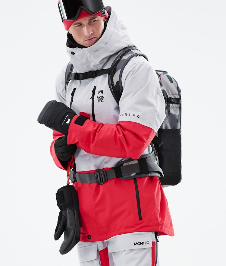 Montec Fawk 2021 Ski Jacket Men Light Grey/Red, Image 3 of 11