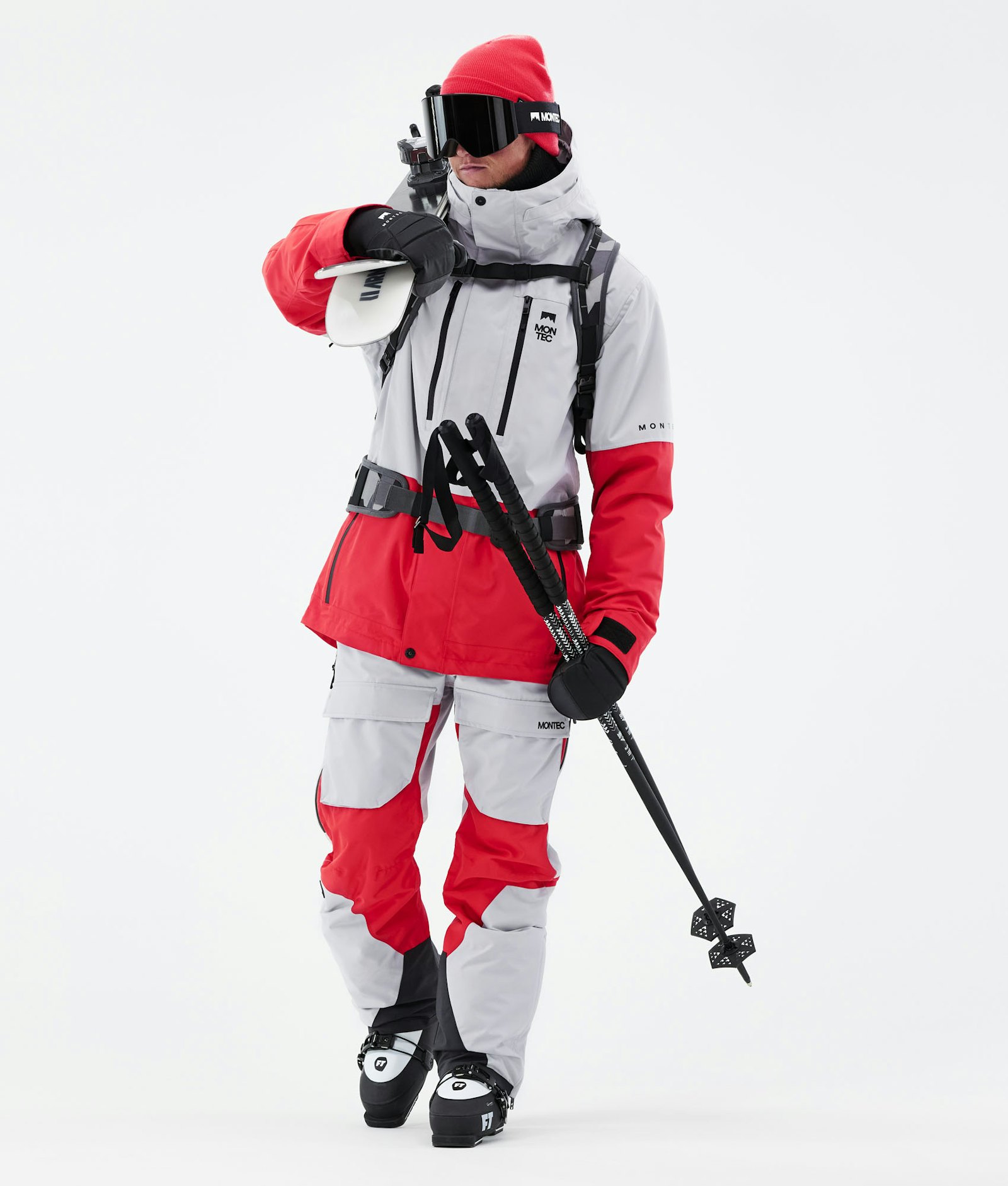 Fawk 2021 Skijakke Herre Light Grey/Red