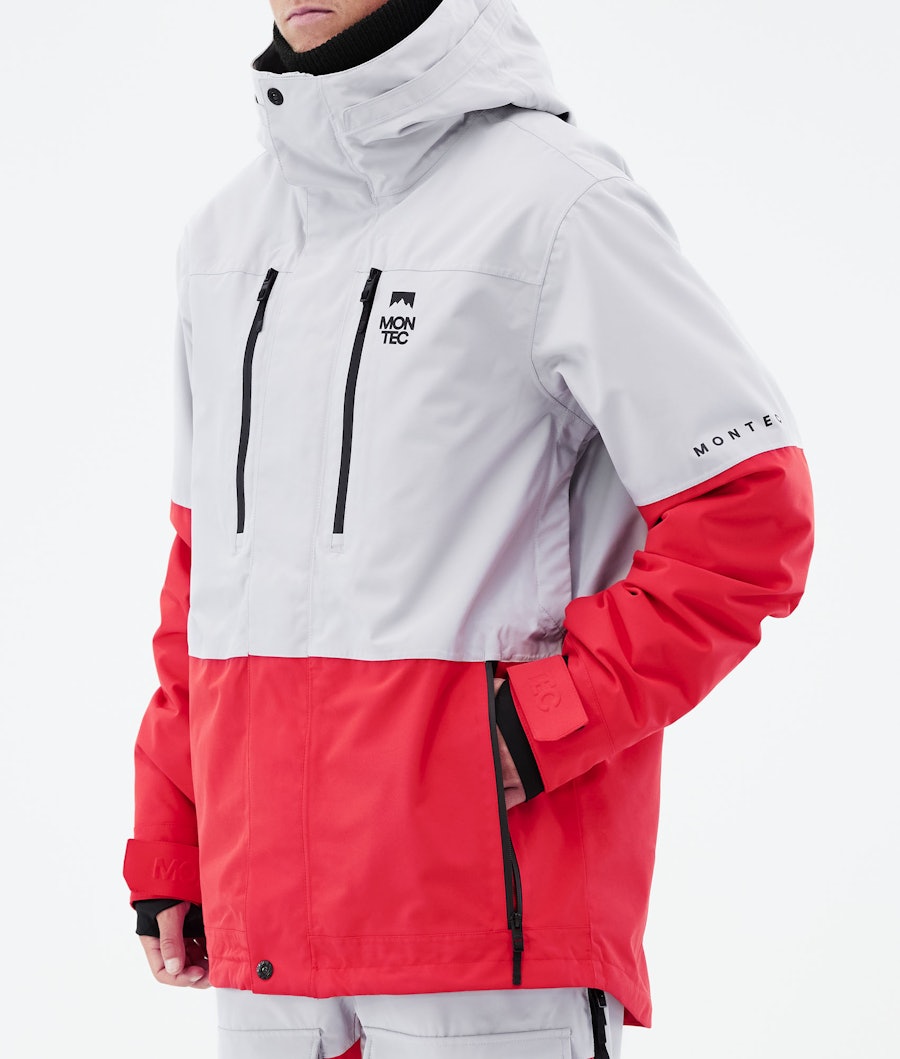 Montec Fawk 2021 Men's Ski Jacket Light Grey/Red