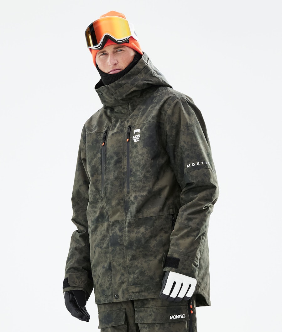 Fawk 2021 Snowboard Jacket Men Olive Green Tiedye