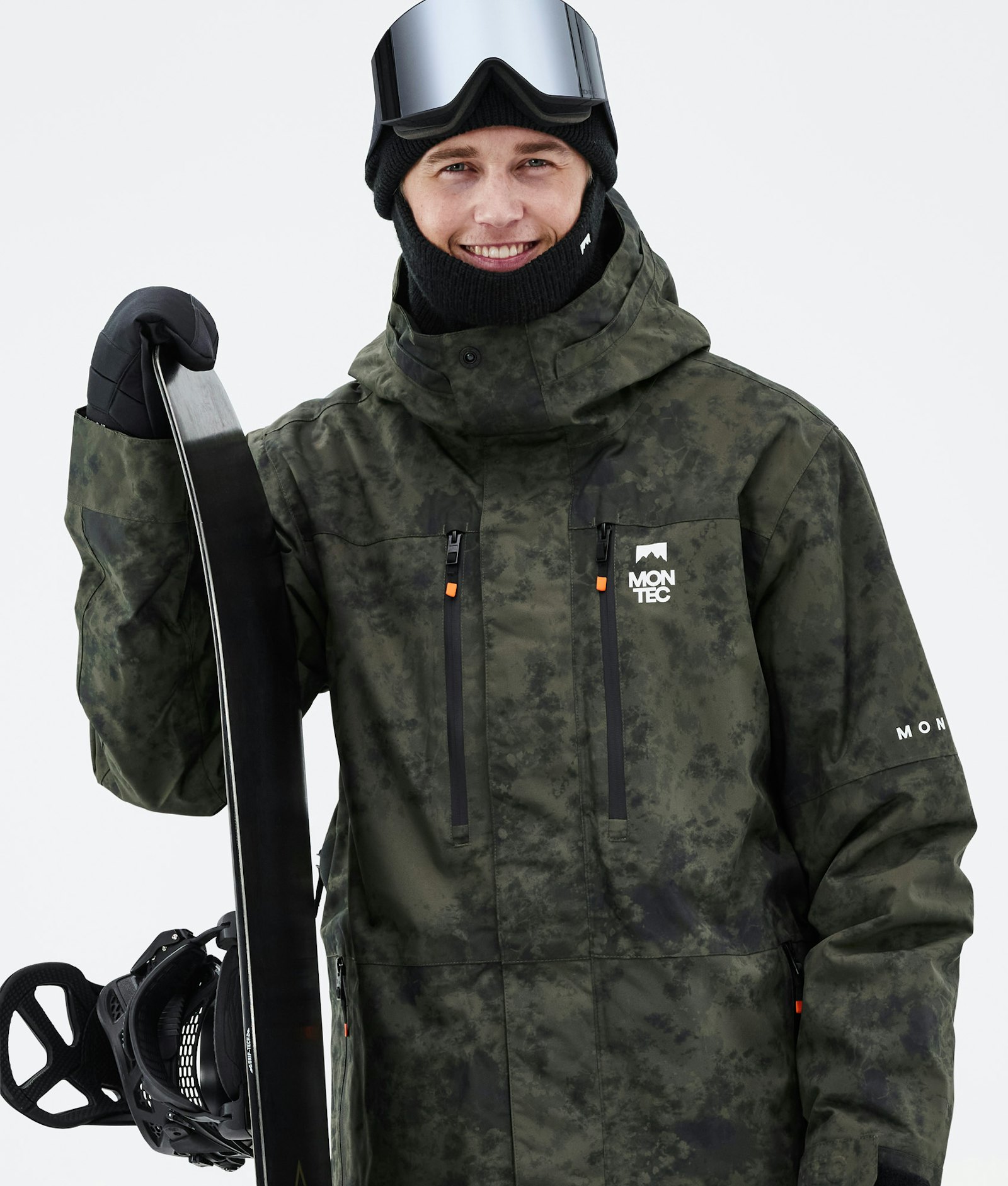 Montec Fawk 2021 Snowboard jas Heren Olive Green Tiedye Renewed, Afbeelding 2 van 10
