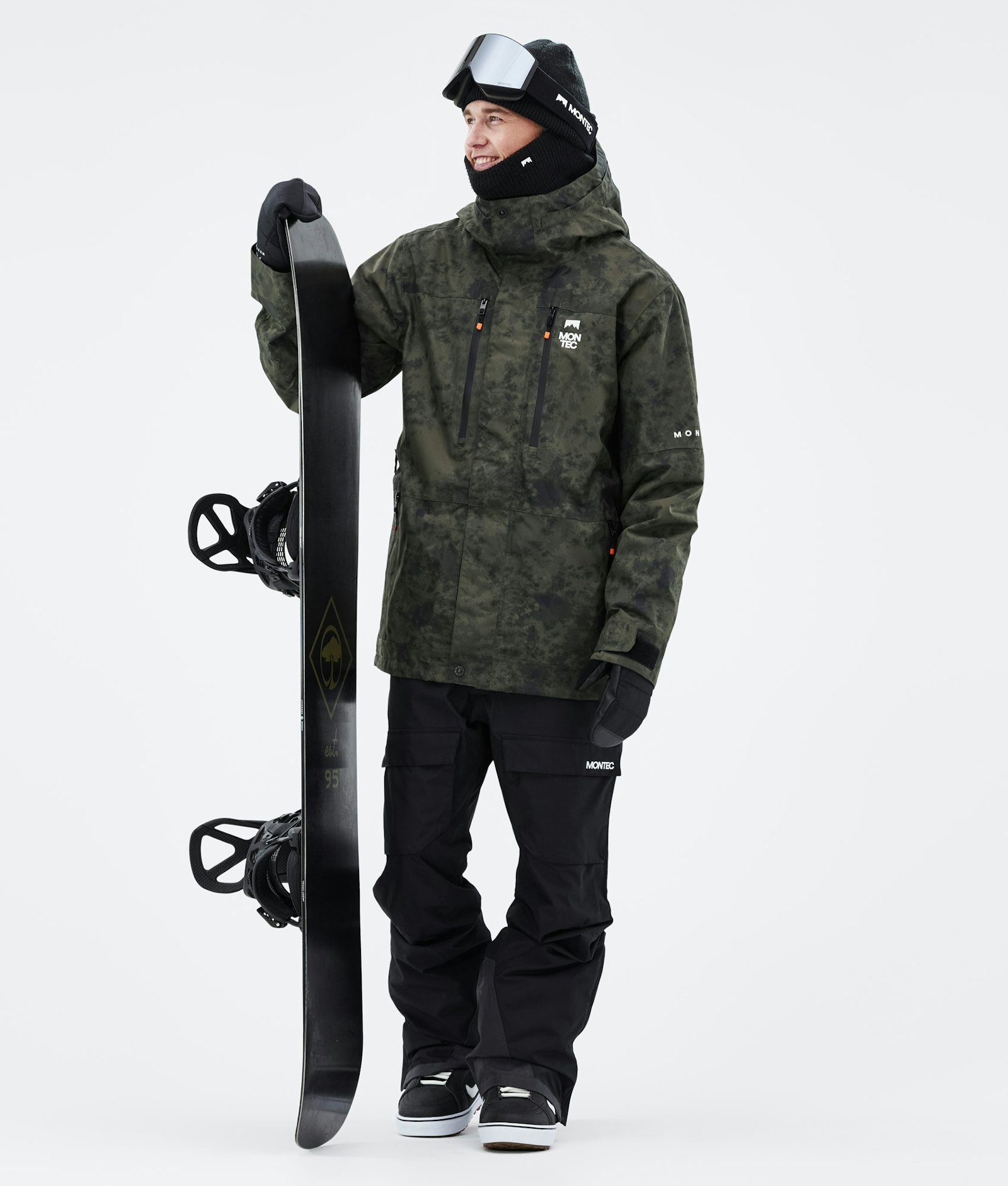Montec Fawk 2021 Snowboard jas Heren Olive Green Tiedye Renewed, Afbeelding 3 van 10