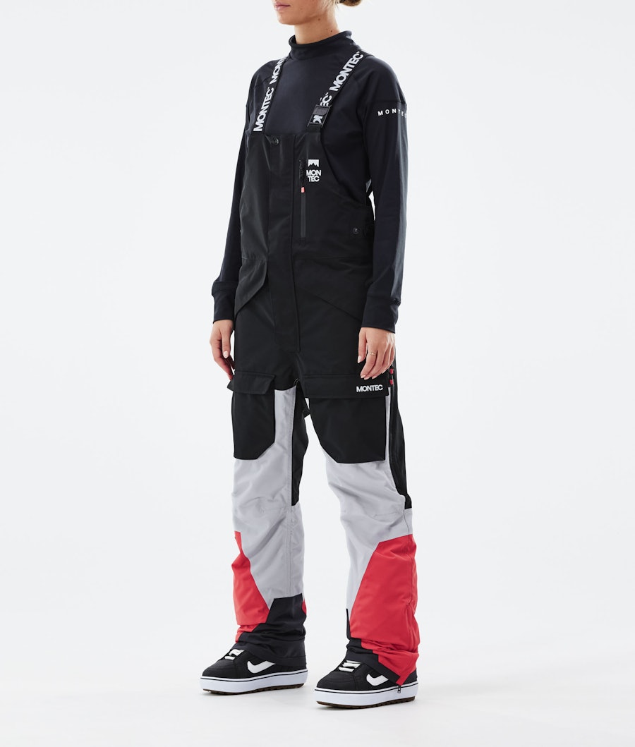 Fawk W Pantalon de Snowboard Femme Black/Light Grey/Coral