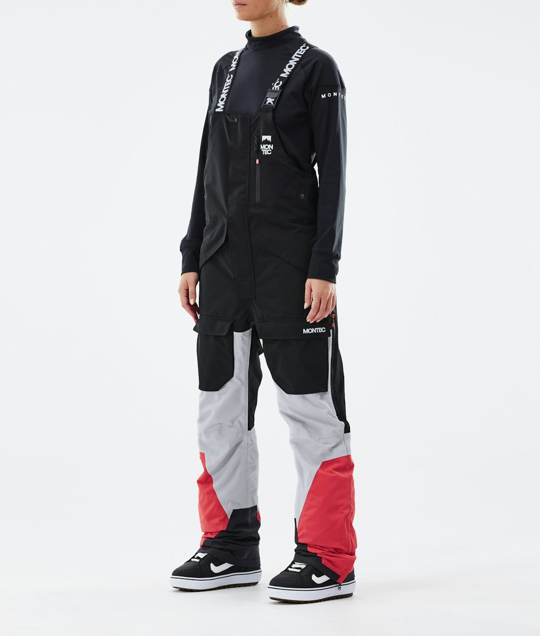 Montec Fawk W Pantalon de Snowboard Femme Black/Light Grey/Coral