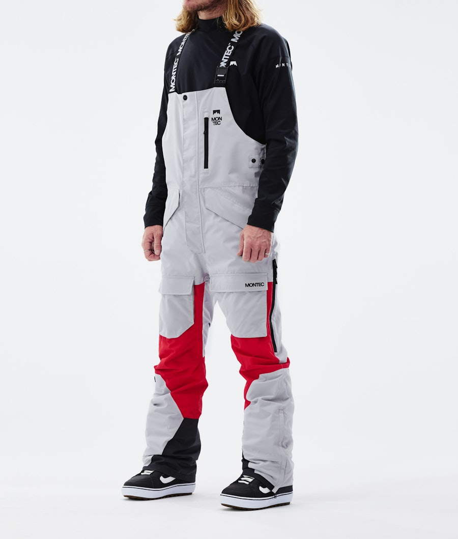 Fawk Snowboard Pants Men Light Grey/Red