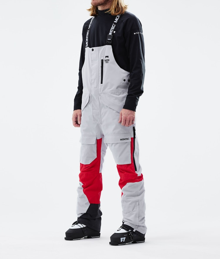 Fawk 2021 Pantalon de Ski Homme Light Grey/Red, Image 1 sur 6