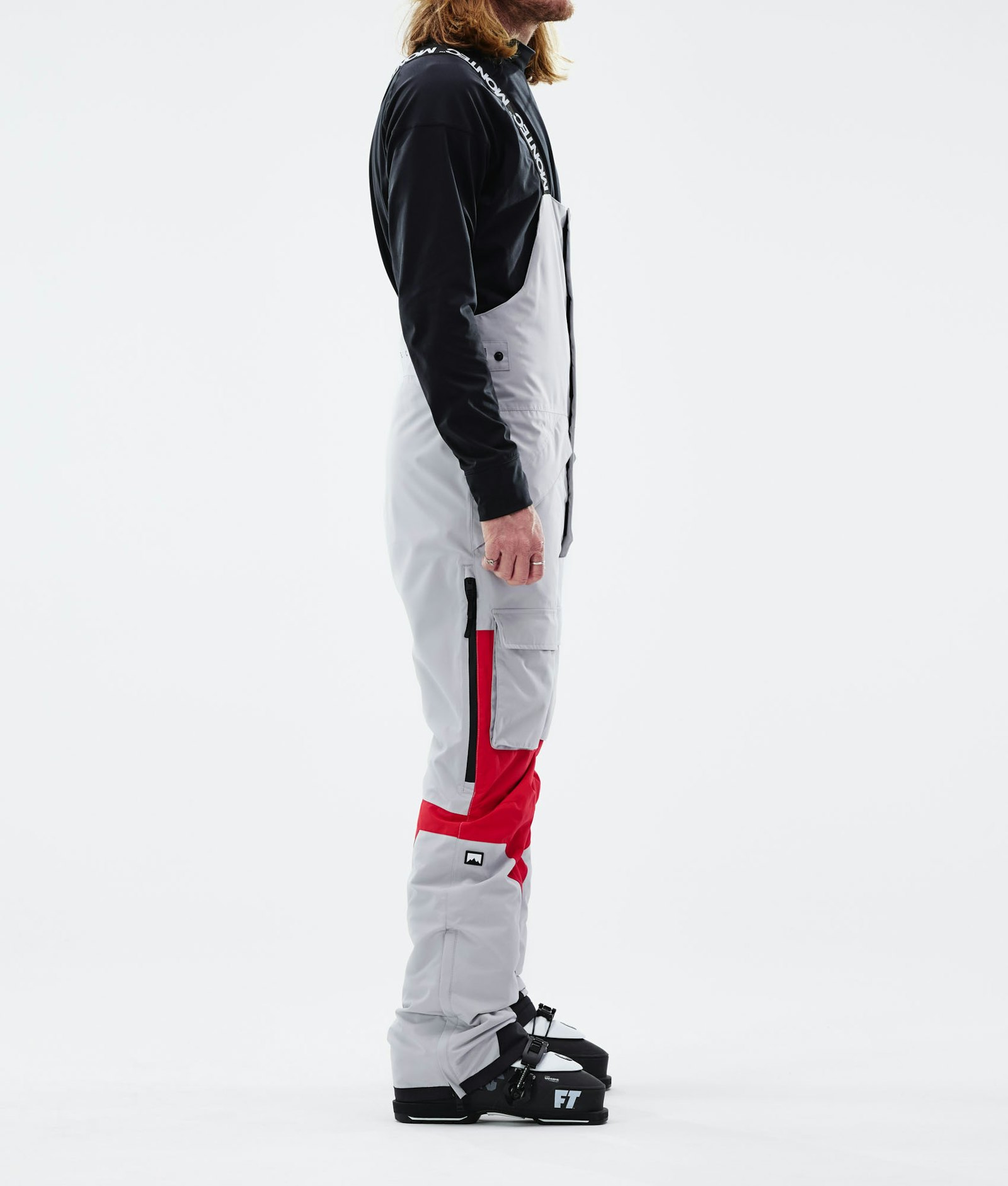 Fawk 2021 Pantalon de Ski Homme Light Grey/Red