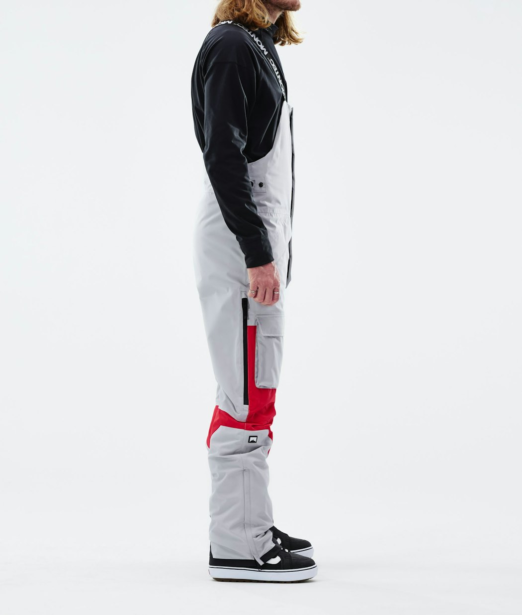 Fawk 2021 Snowboard Pants Men Light Grey/Red Renewed