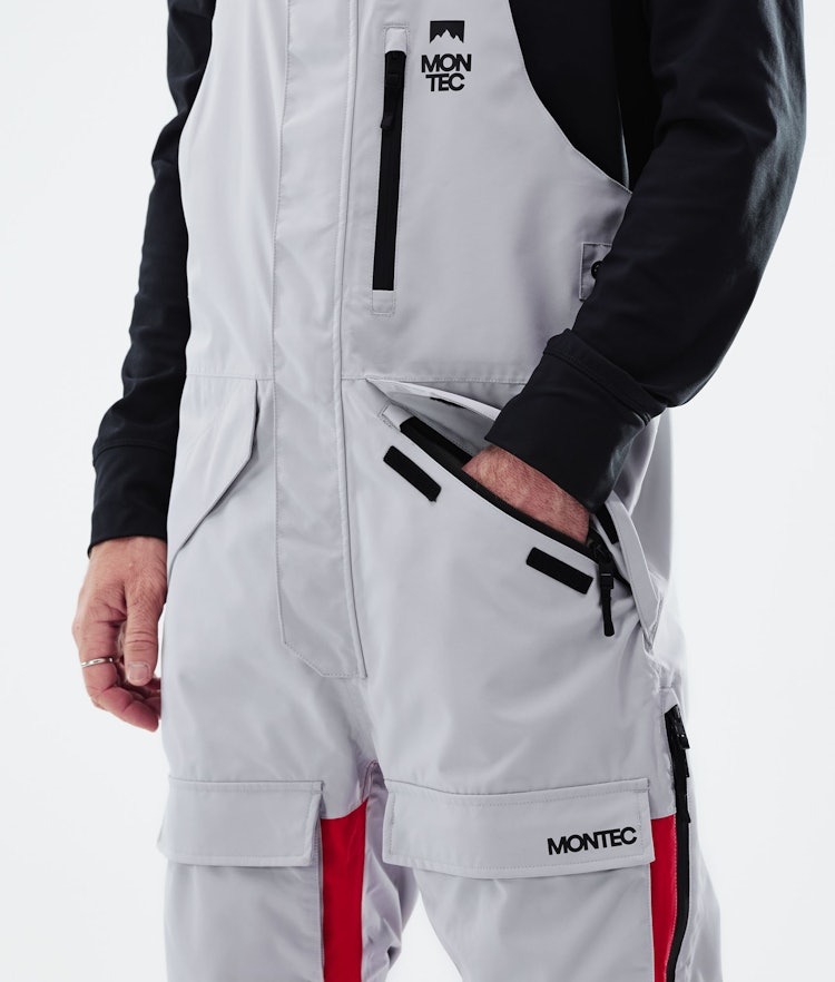 Montec Fawk 2021 Snowboard Pants Men Light Grey/Red