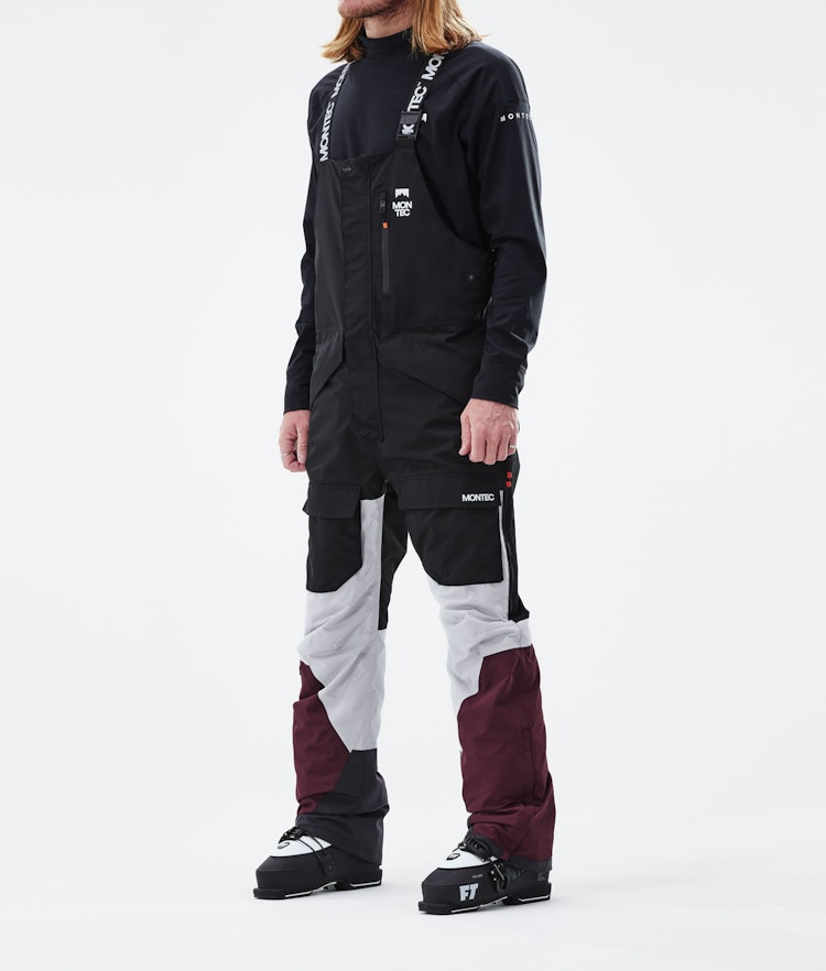 Fawk 2021 Pantalon de Ski Homme Black/Light Grey/Burgundy, Image 1 sur 6