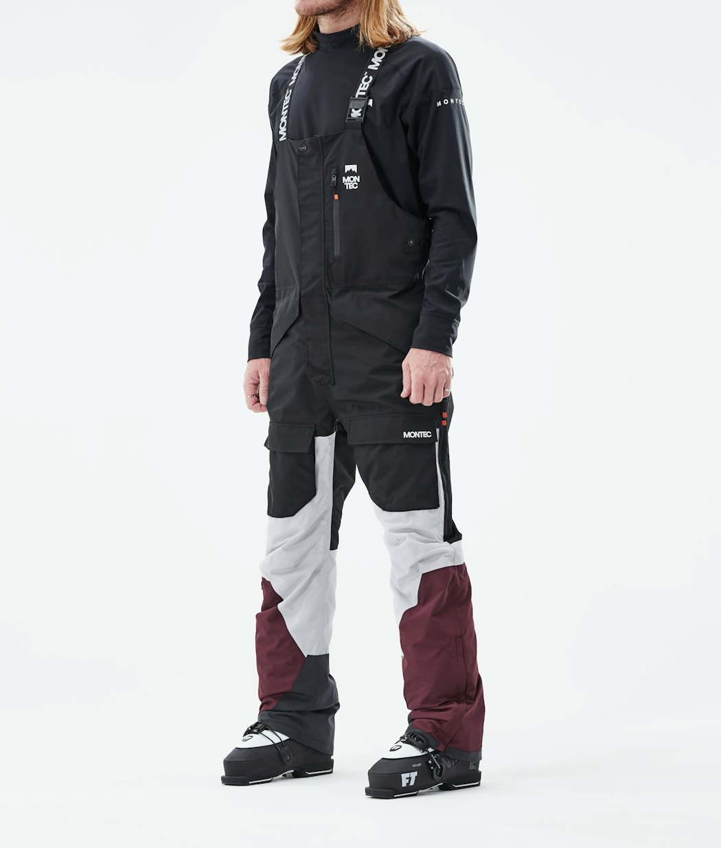 Fawk 2021 Ski Pants Men Black/Light Grey/Burgundy
