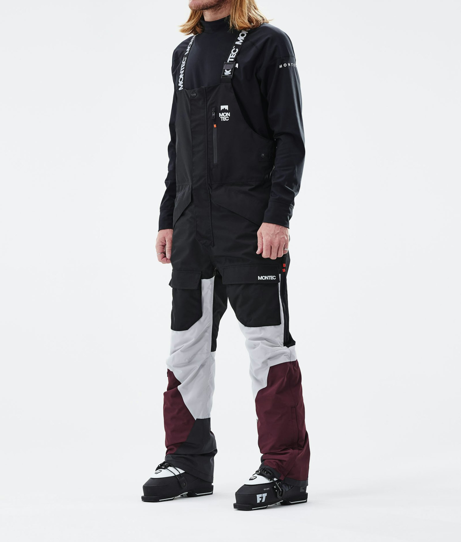 Fawk 2021 スキーパンツ メンズ Black/Light Grey/Burgundy