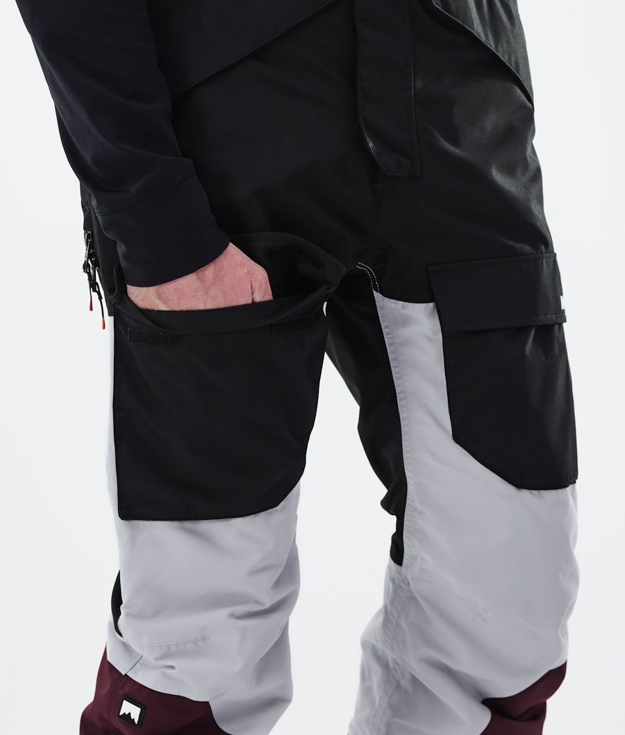 Fawk 2021 Snowboard Pants Men Black/Light Grey/Burgundy Renewed