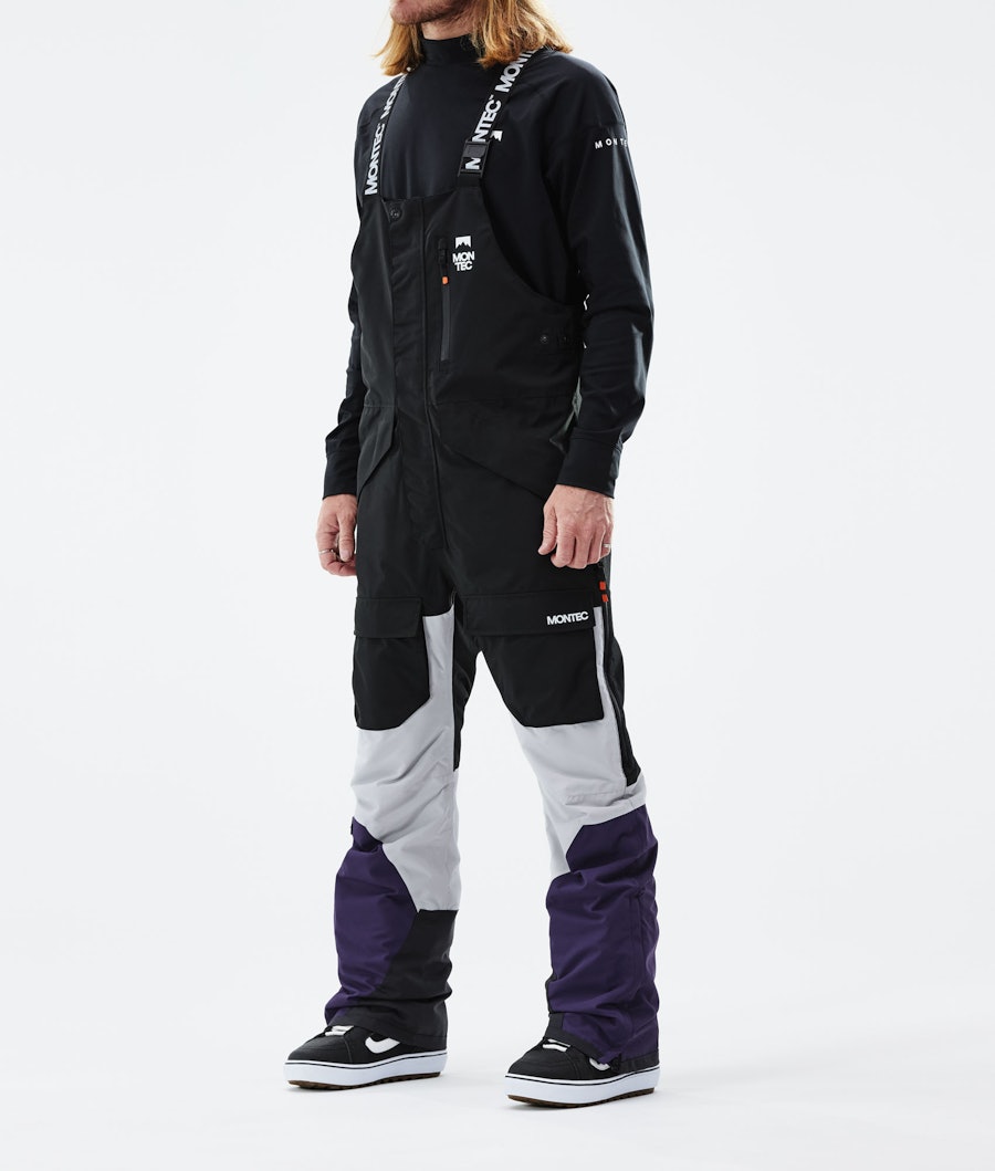 Fawk 2021 Snowboard Pants Men Black/Light Grey/Purple Renewed