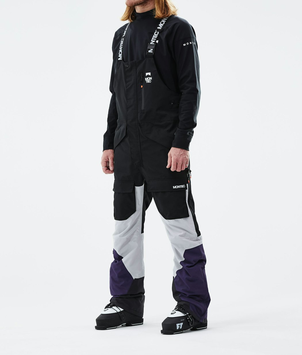 Montec Fawk 2021 Men's Ski Pants Black/Light Grey/Purple