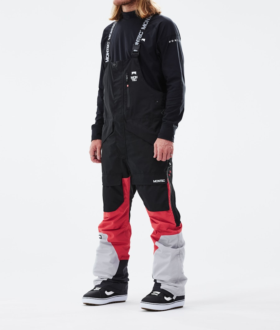 Fawk Pantalon de Snowboard Homme Black/Coral/LightGrey