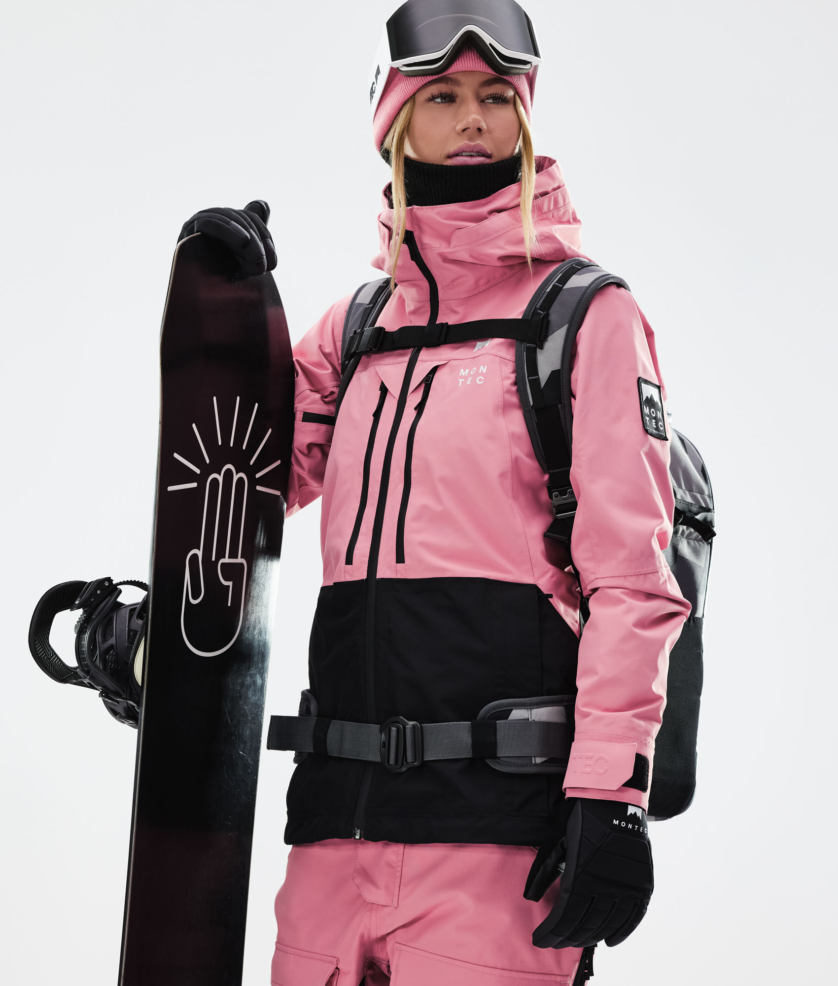 black and pink snowboard jacket