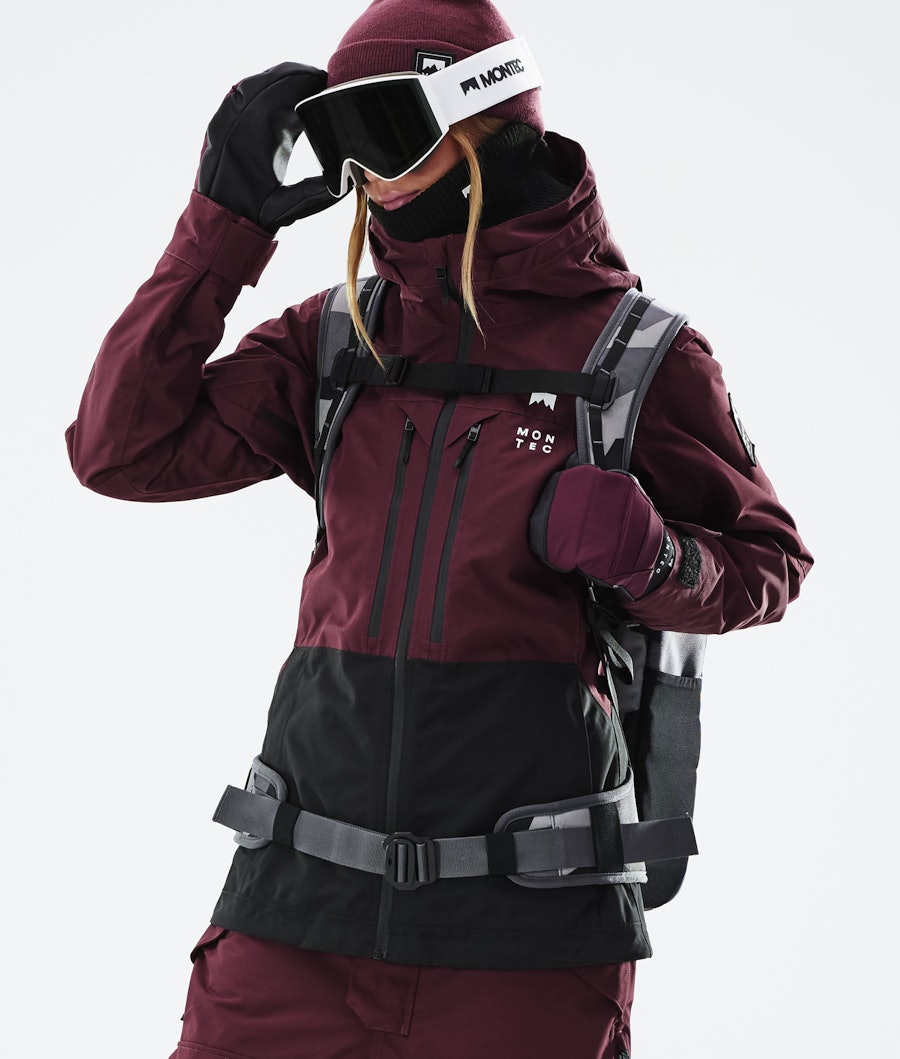 Moss W 2021 Snowboard Jacket Women Burgundy/Black Renewed