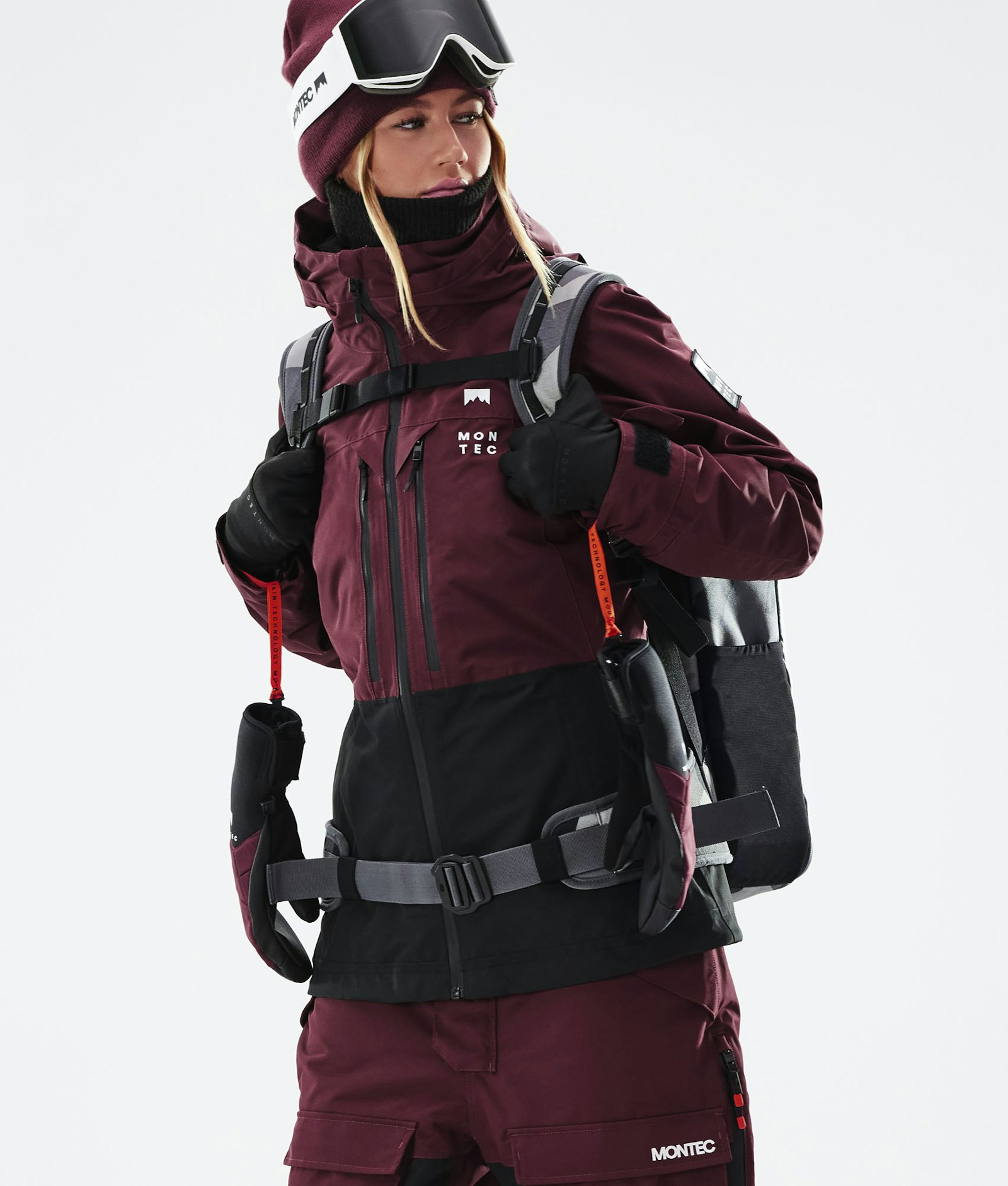 Moss W 2021 Veste de Ski Femme Burgundy/Black
