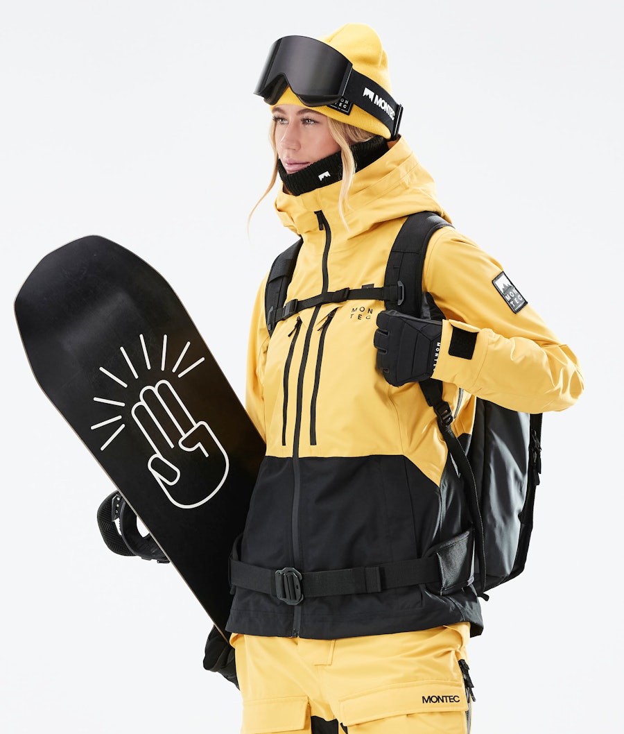Moss W 2021 Snowboard Jacket Women Yellow/Black Renewed