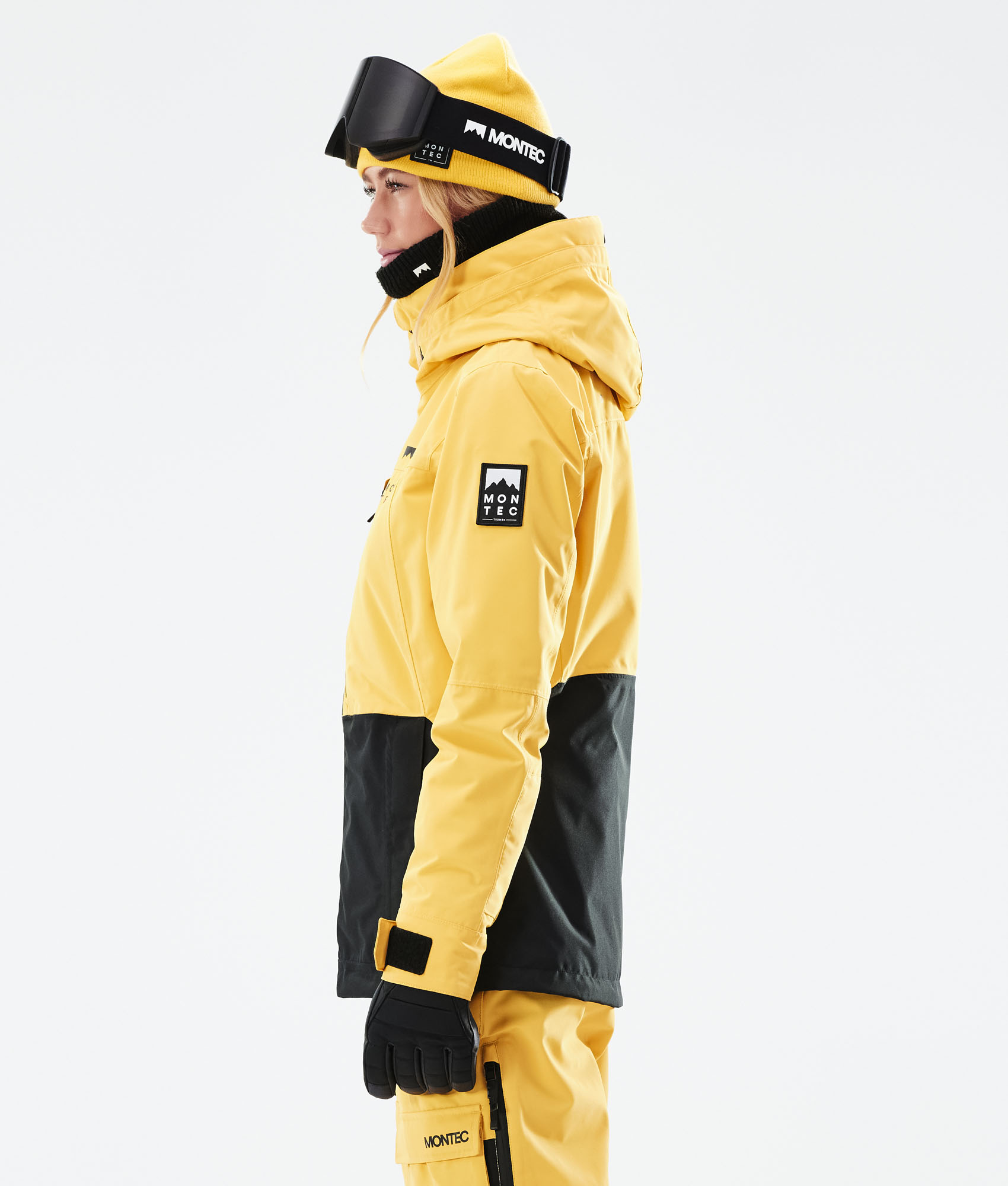 black and yellow snowboard jacket