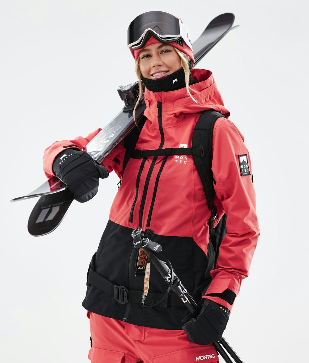Moss W 2021 Veste de Ski Femme Coral/Black