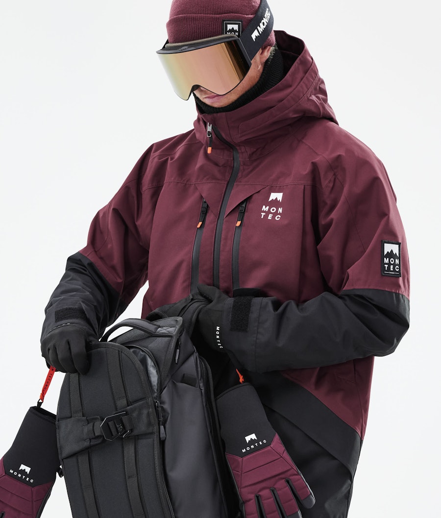 Moss 2021 Snowboard Jacket Men Burgundy/Black Renewed