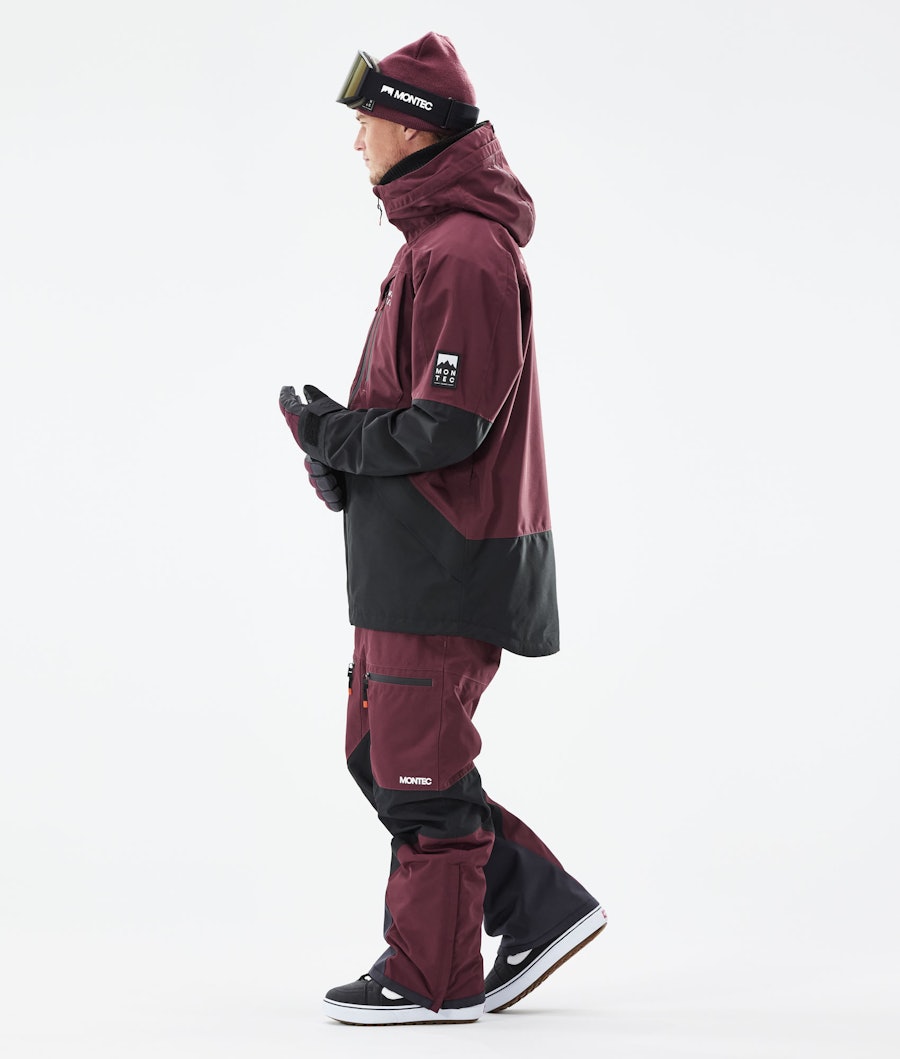 Moss 2021 Snowboard Jacket Men Burgundy/Black Renewed