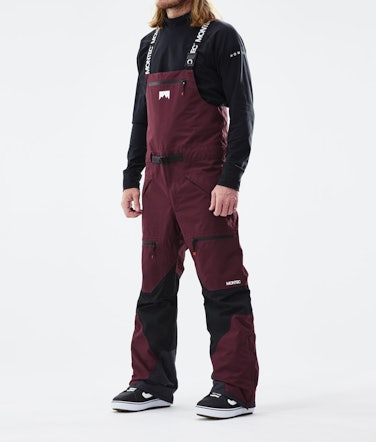 Moss 2021 Snowboard Pants Men Burgundy/Black Renewed